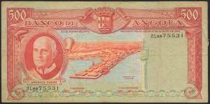 ANGOLA. 500 Escudos. 1970. Bank of ... 