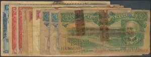 ANGOLA. Set of 9 banknotes of 50 Escudos ... 