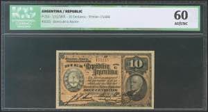 ARGENTINA. 10 cents. 1 November 1891. (Pick: ... 