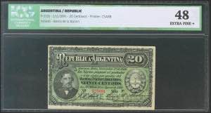 ARGENTINA. 20 cents. 1 November 1891. (Pick: ... 