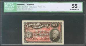 ARGENTINA. 10 Centavos. 1 July 1895. Serie ... 