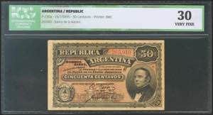 ARGENTINA. 50 cents. July 19, 1895. (Pick: ... 