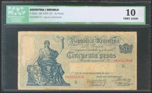 ARGENTINA. 50 pesos. (1925ca). Series B. ... 
