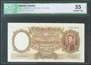 ARGENTINA. 5000 pesos. (1962ca). Series A. ... 