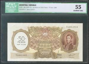 ARGENTINA. 50 pesos. (1969ca). Series A. ... 