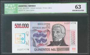 ARGENTINA. 500000 Australes. (1990ca). ... 