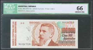 ARGENTINA. 100000 Australes. (1990ca). ... 