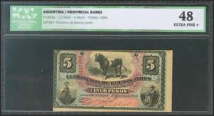 ARGENTINA. 5 pesos. 1 January 1869. (Pick: ... 