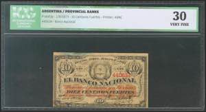 ARGENTINA. Strong 10 Cents. 1 August 1873. ... 