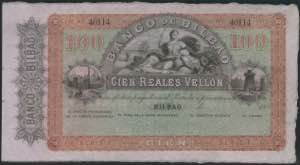 100 Reales. 21 de Agosto de 1857. Banco de ... 