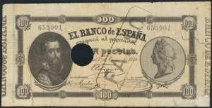 100 pesetas. January 1, 1878. FALSE FROM ... 