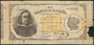 100 pesetas. April 1, 1880. FALSE OF TIME. ... 