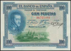 100 pesetas. July 1, 1925. Series A. (Edifil ... 