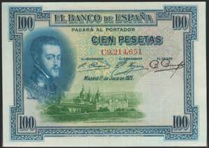 100 pesetas. July 1, 1925. Series C. (Edifil ... 