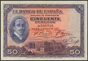 50 Pesetas. May 17, 1927. Without series and ... 