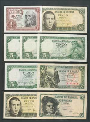 Set of 26 banknotes of the Bank of Spain of ... 