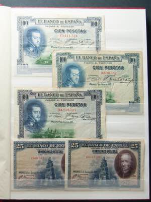 Set of 51 banknotes of the Bank of Spain of ... 