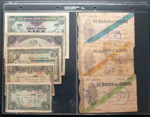 Set of 77 banknotes of the Bank of Spain of ... 