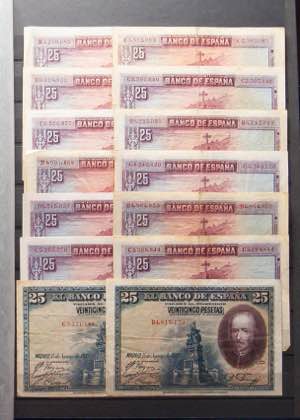 Set of 131 Bank of Spain banknotes of ... 