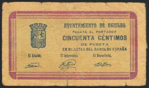 AGUILAS (MURCIA). 50 Céntimos. 1 de Junio ... 
