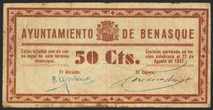 BENASQUE (HUESCA). 50 Céntimos. 22 de ... 