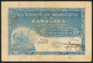 CARAVACA (MURCIA). 25 Céntimos. (1937ca). ... 