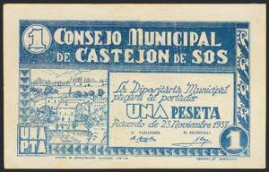 CASTEJON DE SOS (HUESCA). 1 Peseta. 23 de ... 