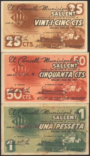 SALLENT (BARCELONA). 25 Cents, 50 Cents and ... 