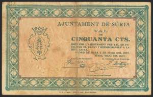 SURIA (BARCELONA). 50 cents. May 3, 1937. ... 