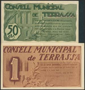TERRASSA (BARCELONA). 50 Cents and 1 Peseta. ... 