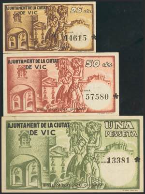 VIC (BARCELONA). 25 Cents, 50 Cents and 1 ... 