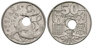 SPANISH STATE (1936-1975). 50 Cents (CuNi. ... 