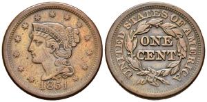 USA. 1 Large Cents (Ae. 10.71g / 28mm). ... 