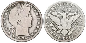 USA. 1/2 Dollar (Ar. 11.51g / 30mm). 1896. ... 