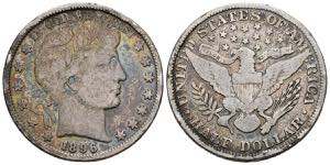 USA. 1/2 Dollar (Ar. 12.12g / 30mm). 1896. ... 