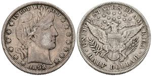 USA. 1/2 Dollar (Ar. 12.27g / 30mm). 1898. ... 