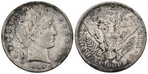 USA. 1/2 Dollar (Ar. 12.33g / 30mm). 1905. ... 