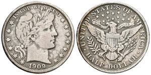 USA. 1/2 Dollar (Ar. 12.33g / 30mm). 1909. ... 