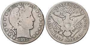 USA. 1/2 Dollar (Ar. 11.88g / 30mm). 1913. ... 