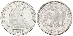 USA. 1/2 Dollar. (Ar. 12.43g / 31mm). 1869. ... 