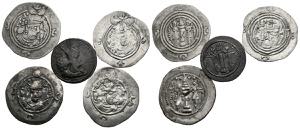 SASANIDA EMPIRE. Set of 5 drachmas from ... 