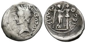 AUGUSTUS. Quinary. (Ar. 1.73g / 16mm). 25-23 ... 