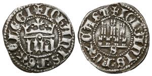 JOHN I (1379-1390). 1/6 of Real (Ar. 0.80g / ... 