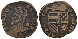 FELIPE II (1556-1598). Liard. (Ae. 5.31g / ... 