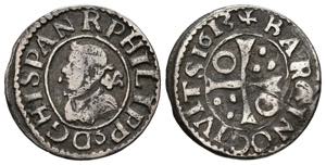 FELIPE III (1598-1621). 1/2 Croat (Ar. 1,55g ... 