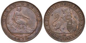 PROVISIONAL GOVERNMENT (1868-1871). 5 Cents ... 