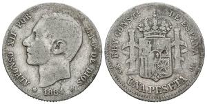 ALFONSO XII (1874-1885). 1 peseta. (Ar. ... 