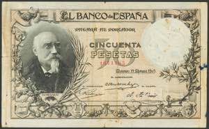 50 Pesetas. March 19, 1905. Without series. ... 