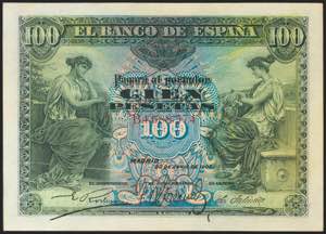 100 pesetas. June 30, 1906. Series B. ... 