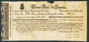 200 Pesos Fuertes. 8 de Abril de 1837. ... 